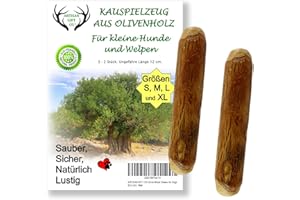 ARTISAN GIFT CO Olivenholz Kauspielzeug für Hunde 100% Natürliches (S-12 cm) Sparpaket 2 Stück