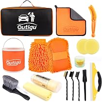 HIFROM 9PCS Set di Pulizia Auto, Kit Lavaggio Auto, Kit Pulizia Auto Interni ed Esterna, Panno in Microfibra, Spazzola per Pneumatici, Guanti da Lavoro, Spugna, Set per la Cura dell'Auto