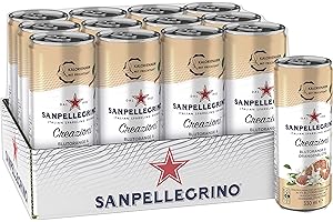 Sanpellegrino Sanpellegrino San Pellegrino Creazioni Blutorange & Orangenblüte Kalorienarme Limonade 33 Kalorien pro Dose 12er Pack (12 x 330ml) Einweg-Dosen