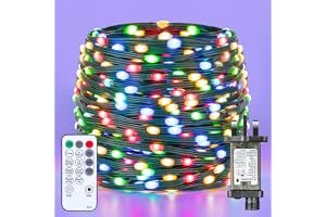 GlobaLink Rope Lights on Dark Cable, 25M/82FT 500Leds Christmas Rope Lights, IP65 Waterproof Led Tube Light with 8 Modes, Mai