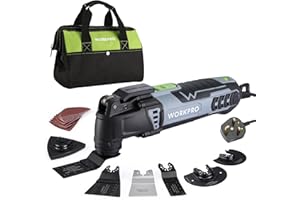 WORKPRO Oscillating Multi Tool 300W, 7 Variable Speeds, 3° Oscillation Angle, Quick Change Blade System, 17pc Accessories Kit Make it a Details Sander, Cutter, Scraper, Grinder