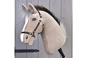 LarDen Hobby Horse Piccolino | Cheval Bâton avec Licol Noir - S | Tête de Cheval à Bâton à Chevaucher | Fait à la Main avec Accessoire | pour Petits et Grands Enfants | Hobby Horse Réaliste