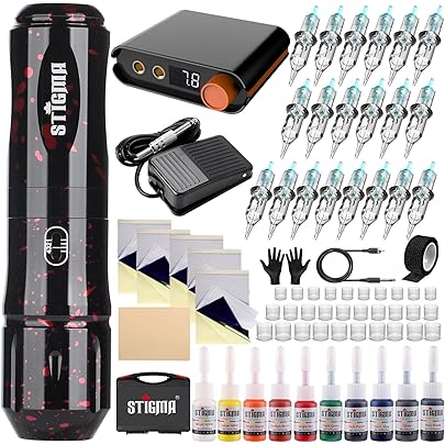 HAWINK Kit Senza Fili Tatuaggio Macchina Rotary Pistola Del Con - Foto 4