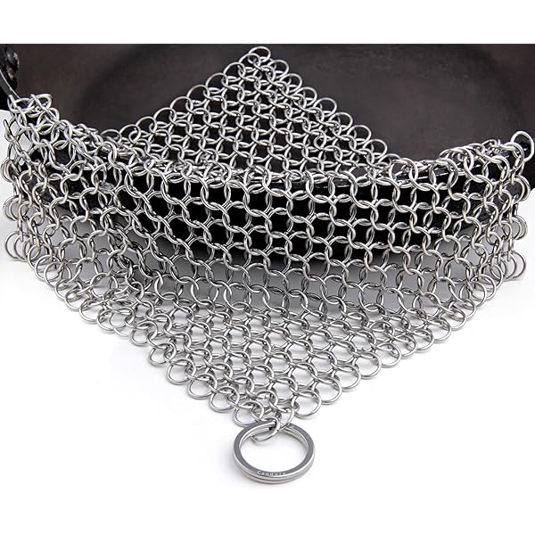 Paglietta Acciaio Forno Olandese - Rete Pulisci Pentole 13x13cm In Acciaio Inox Per Grill E Wok - Foto 3