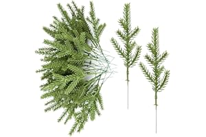 TSLBW 35 sztuk sztucznych gałęzi jodłowych, akcesoria do produkcji wieńców, zielonych roślin, dekoracja bożonarodzeniowa, gałązki choinki do wnętrz, do girland, wieńców, majsterkowania, dekoracji