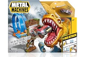 Zuru Pista Metal Machines Dinosauro, con 2 loopings, inserisci 1 auto 40 x 30 x 8 cm