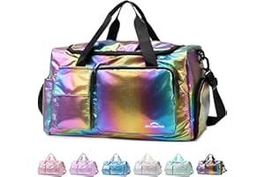 ZIOSINM ZIOISNM Borsone Palestra Donna, Elegante Borsa Palestra Donna con Scomparto per Scarpe, Borsone da Viaggio Impermeabile, Ideale per Gym, Piscina e Borsa da Viaggio (Arcobaleno)