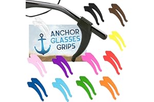 ANCHOR GLASSES STRAPS Anchor Glasses Grips 12 Pack - Anti Slip Glasses Ear Grips for Kids and Adults - Silicone Glasses Ear Hooks - Glasses Grips Behind Ears - Eyewear Holder for Sunglasses