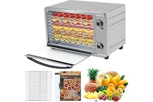 Skyehomo Déshydrateur alimentaire en acier inoxydable 45L, 650 W déshydrateur avec minuterie 24 heures, régulation des tempér