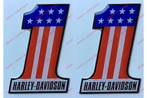 ADESIVI COMPULSIVI Escudo Logo Decal, Number One, U.S.A., par pegatinas resinati, efecto 3d. Para depósito o casco