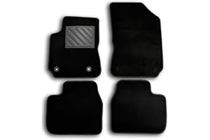 MTC Automotive Tapis de sol pour Citroen C4 Cactus (2014-2019) Tapis sur mesure, antidérapant, talonnette en caoutchouc renforcé, boutons d'ancrage Noir