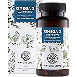 NATURE LOVE® Omega 3 Fischöl - 120 Kapseln - Hochdosiert mit 80% Omega 3-Fettsäuren (EPA und DHA) je Kapsel - Besonders hohe 