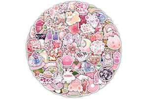 AUCEKO Lot de 100 autocollants en vinyle pour Sakura, fleurs de cerisier, adolescents, garçons et filles, planche à roulettes, guitare, porte, bouteille d'eau, fournitures de fête d'anniversaire