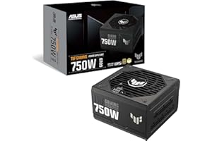 ASUS TUF Gaming 750 W złoto (750 W, w pełni modułowy zasilacz, certyfikat 80+ złoty, kompatybilny z ATX 3.0, komponenty klasy wojskowej, podwójne łożysko kulkowe, wentylator osiowy, powłoka PCB, 10 lat