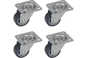 Dörner + Helmer Lot de 4 roulettes pivotantes pour meubles - 30 mm - Avec plaque en TPE - Charge maximale : 60 kg