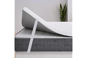 EROSS CONFORT Topper 180x190 Viscoelástico. Cubre Colchón de Espuma con Memoria Adaptable a Todos los Colchones. Hipoalergénico y Transpirable. Desenfundable, Cremallera y Lavable. Moncel ErossConfort