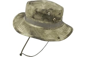QHIU Chapeau de pêcheur Tactique Boonie Protection Solaire Vision Camouflage pour Camping randonnée pêche Homme Unisexe