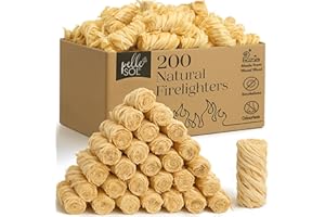 Pelle & Sol 200 Natural Firelighters – Long Burning Fire Lighters for Wood Burners, BBQ Lighter, Pizza Ovens, Open Fires – Quick Light Fire Starter, Log Burner Accessories - Eco Firelighters
