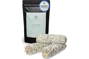 ‎INCENSERA Weißer Salbei Räuchern, 3 Stück Räucherbündel, Weisser Salbei Räuchern, Sage Smudge Stick, White Sage, Getrocknet