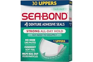 SEA-BOND Sea Bond Lot de 30 adhésifs pour prothèse dentaire Menthe fraîche