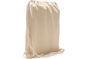 POLHIM® Wysokiej jakości worek materiałowy bez nadruku do malowania – praktyczny worek gimnastyczny jako torba gimnastyczna, na czas wolny, festiwale i imprezy – torby bawełniane, worek sportowy