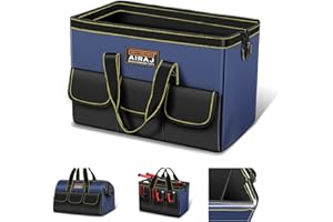 AIRAJ Werkzeugtasche 16 Zoll | Werkzeugtasche Großer Öffnung | Einfacher Zugriff Werkzeuge | Strapazierfähiger 600D Oxford-Gewebe | Werkzeug-Organizer | Verabschieden Unordnung | 37×21×26CM