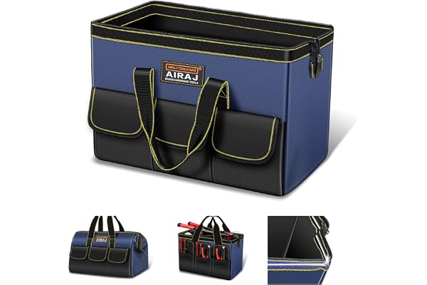 Sac a Outils AIRAJ 16 Pouces|Sac à Outils à Grande Ouverture| Accès Facile Aux Outils| Tissu Oxford 600D Résistant| Sac Outils| Dites Adieu au Désordre | 37×21×26 CM