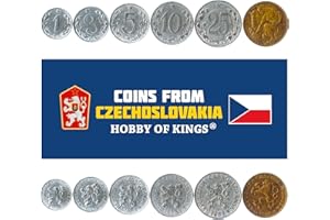 HOBBY OF KINGS Set di 6 monete dalla Cecoslovacchia: 1, 3, 5, 10, 25 Heller, 1 corona. 1953-1960