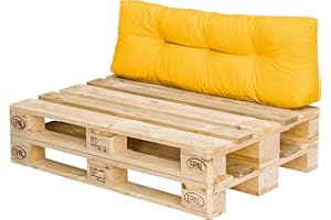 Royal Schneider - Coussins pour canapé en palette - Coussins d’assise et coussins de dossier - 120 x 80 cm - 1 coussin de dossier (120 x 40 x10 cm) - 500-40 jaune