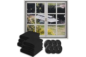 Efymosce 6 Stück Fliegengitter Fenster, 130 x 150CM Moskitonetze Fenster, Mückenschutz Fenster mit 6 Rollen Selbstklebeband, Insektenschutz Fensternetz,Fliegennetz Fenster, Hält Mücken Draußen