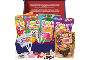 Broadway Candy Zollipops - Assortimento di caramelle senza zucchero, 17 pezzi – caramelle gommose fruttate, lecca lecca fruttati, cioccolato al latte e caramello, adatto ai diabetici