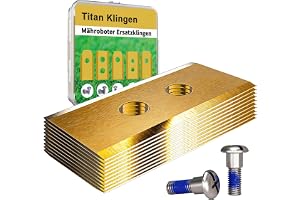 32 x ersättningsblad i titan ersättningsblad för Mammotion LUBA 1/2 AWD (1000/3000/5000/1000), LUBA mini, YUKA, YUKA mini, DIN EN 50636-2-107, 60 % mer hållbar, inklusive skruvar och låda