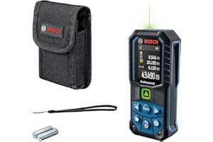 Bosch Professional Distanziometro laser GLM 50-23 G (laser verde, sensore di inclinazione, campo misura: fino a 50 m, robusto, IP65, ± 1,5 mm*, 2 batterie AA, tracolla, sacchetto)