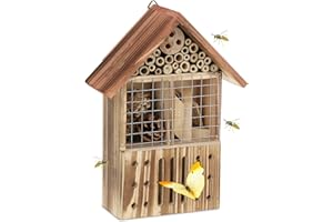Relaxdays Casetta in Legno per Insetti, per Giardino e Balcone, Hotel da Appendere Api e Vespe, 29x21,5x9,5cm, Colorato
