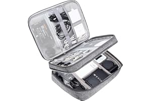 YEICXOH Kabel-Organizer-Tasche, elektronisches Zubehör, Reise-Elektronik-Organizer, Kabelhülle für Powerbank, Kamera, iPad und Speicherkarte (3Layer grau)