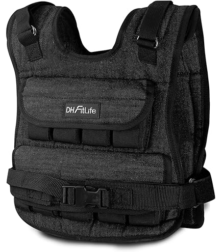 Weighted Vest, 33lb / 15kg Adjustable Weight with Strong Fastener Training Jacket Widened Shoulder Strap for Training Fitness Strength Training Running