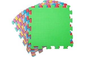 STERUN Foam Play Mat – EVA Puzzle Baby Mats, Multicolor 36pcs, 10mm Thick, 30x30cm Interlocking Tiles for Indoor/Outdoor Play & Yoga