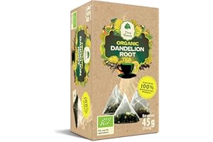 Organic Dandelion Root tea (15x3g) piramids biodegradable - support healthy digestion - detoxification - liver - natural Diuretic For Water Balance Dary Natury
