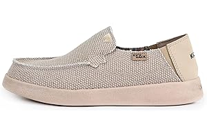 Kickback Barbeach Canvas Slip on Loafers - Chaussures légères à Enfiler - Semelles en Mousse à mémoire de Forme doublées de Cuir - Chaussures d'été pour Hommes