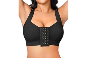BRABIC Front Closure Post Surgery Compression Bras for Women Mastectomy Bra with Adjustable Straps Wirefree Bra