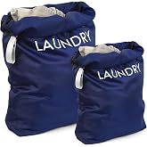 2 Foldable Laundry Bags for Home Travel Camping | Spacious and foldable, organize your clothes at home or during travel.