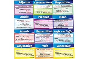 PRIMARY TEACHING SERVICES LTD 12 Mixed English Literacy Childrens Pupils Teachers Word Grammar Classroom Display Card Posters A4 Primary Teaching Services