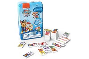 SPIN MASTER GAMES - BOITE METAL DOMINOS Pat' Patrouille - Paw Patrol - Jeu de Société Dominos - 28 Héros - 6033087 - Jouet Enfant 5 Ans et +