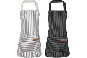 Livdouyu 2 Pack Kochschürze Kinder, Kinderschürze,Schürze Kinder Kochschürze Grillschürze Jungen Malkittel Kinder für Jungen und Mädchen Beim Kochen Malen Grillen