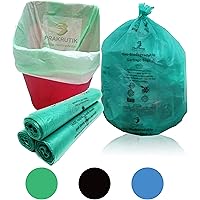 PRAKRUTIK Garbage Bags Biodegradable, Green,(Medium) Size (48cmX56cm),90 Bags (Dustbin Bag/Trash Bag).