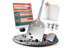 Efficace scalpello muratore SDS Plus di Fairmo - Scalpello sds plus con lama e viti di ricambio - Scalpello per piastrelle rimuovi adesivo - Punta sds plus per moquette, vernice, pavimento e PVC. (1)