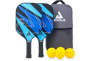 JOOLA Pickleball Set Blue Lightning Comprenant 2 Raquettes, 4 balles et Un Sac, idéal pour Les Joueurs Occasionnels, 7 pièces