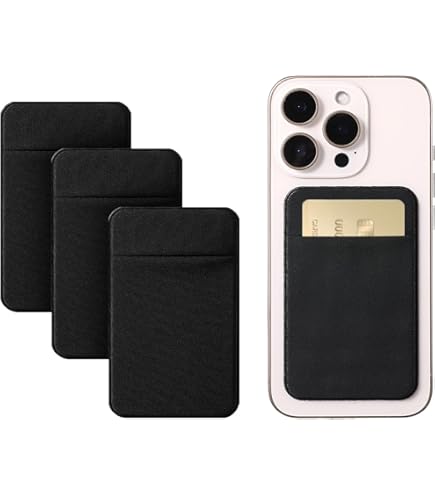 LXUEJIE 3 Pack Mobiele Telefoon Kaarthouder Pocket voor Achterkant van Telefoon, Stretchy Stick on Portemonnee Pocket Creditcard ID Case, Mobiele Telefoons Zakken Zelfklevende Kaarthouder voor