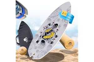 ‎NINJABALANCE Ninja Balance Board + Korkrolle, Ball, Tasche – Gleichgewichtstrainer für Kinder & Erwachsene 100% Holz in Rocker shape - Indoor Surfing Board Fitness | Trickboard für Core Training + APP