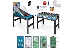 GYMAX 14 in 1 Multi Game Table, Combo Games Table with Foosball, Hockey, Billiard, Basketball, Ping Pong, Bowling, Shuffleboard, Chess, Checkers & Backgammon, Combination Games Table for Kids Adults
